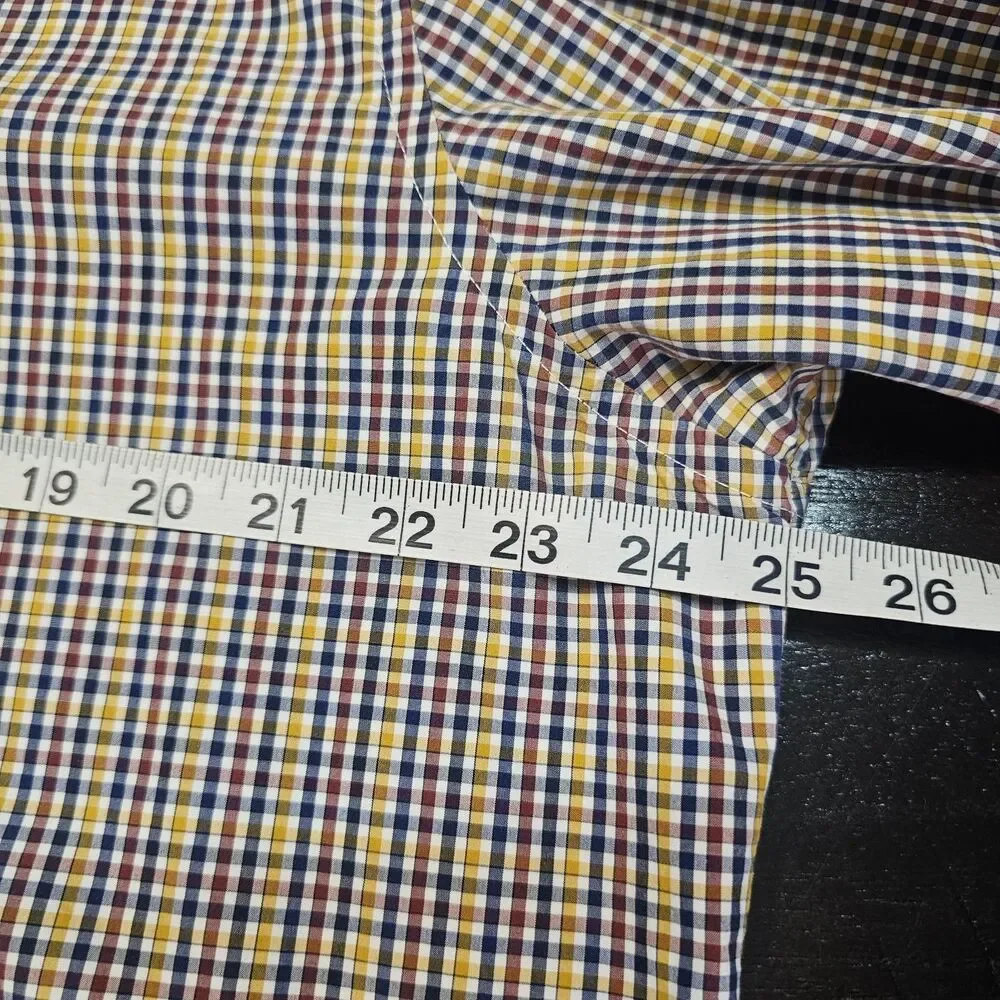 Banana Republic Camden Fit XL Supima Cotton Check Button Up Dress Shirt K359